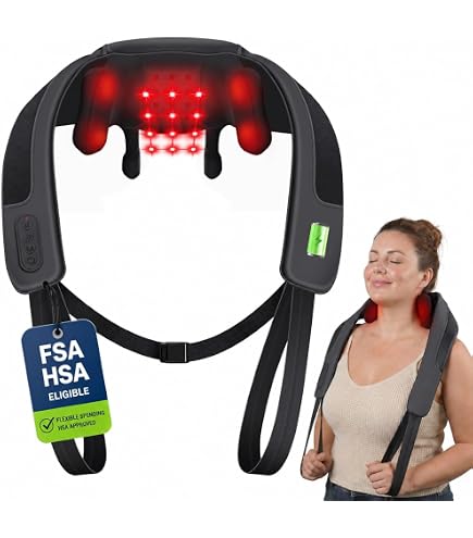 Amazon.com: CooCoCo Red Light Neck Massager with Heat, Cordless
